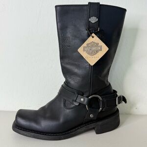 Harley Davidson Westmore Black Leather Harness Motorcycle Boots D93315 Men 10.5M